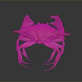 Orange Spotted Crab With Large Claws And Long Legs On Dark Background 3d model