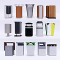 Modern Public Facilities Trash Bins With Various Stylish Designs And Materials 3d model