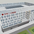 Modern Multi Storey Office Building With White Facade Glass Elements And Multiple Windows 3d model