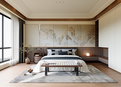 New Chinese bedroom 3d model