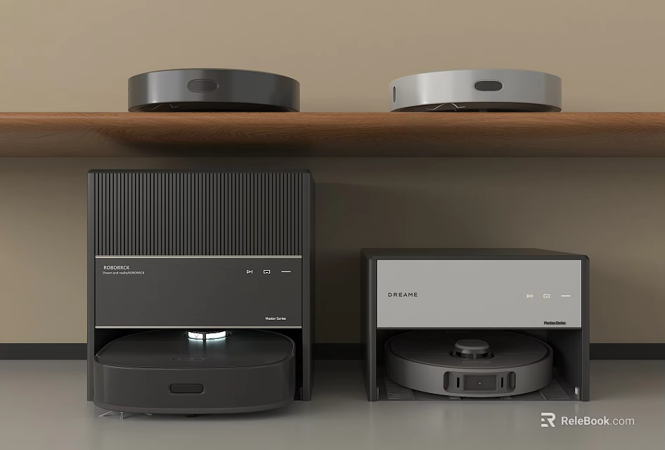 Smart Cleaning Machines With Robotic Vacuum Models And Modern Design 3d model 