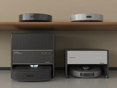 Smart Cleaning Machines With Robotic Vacuum Models And Modern Design 3d model