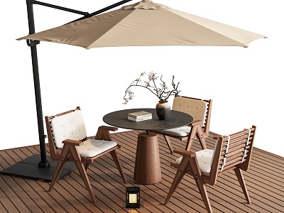 Modern Outdoor Table and Chair Leisure Table and Chair Outdoor Dining Table and Chair Negotiation Table and Chair Outdoor Chair Sunshade Umbrella model