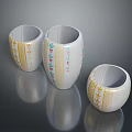 Detailed Sculpture Carving Handcrafted White Vases With Gold And Colorful Decorative Patterns