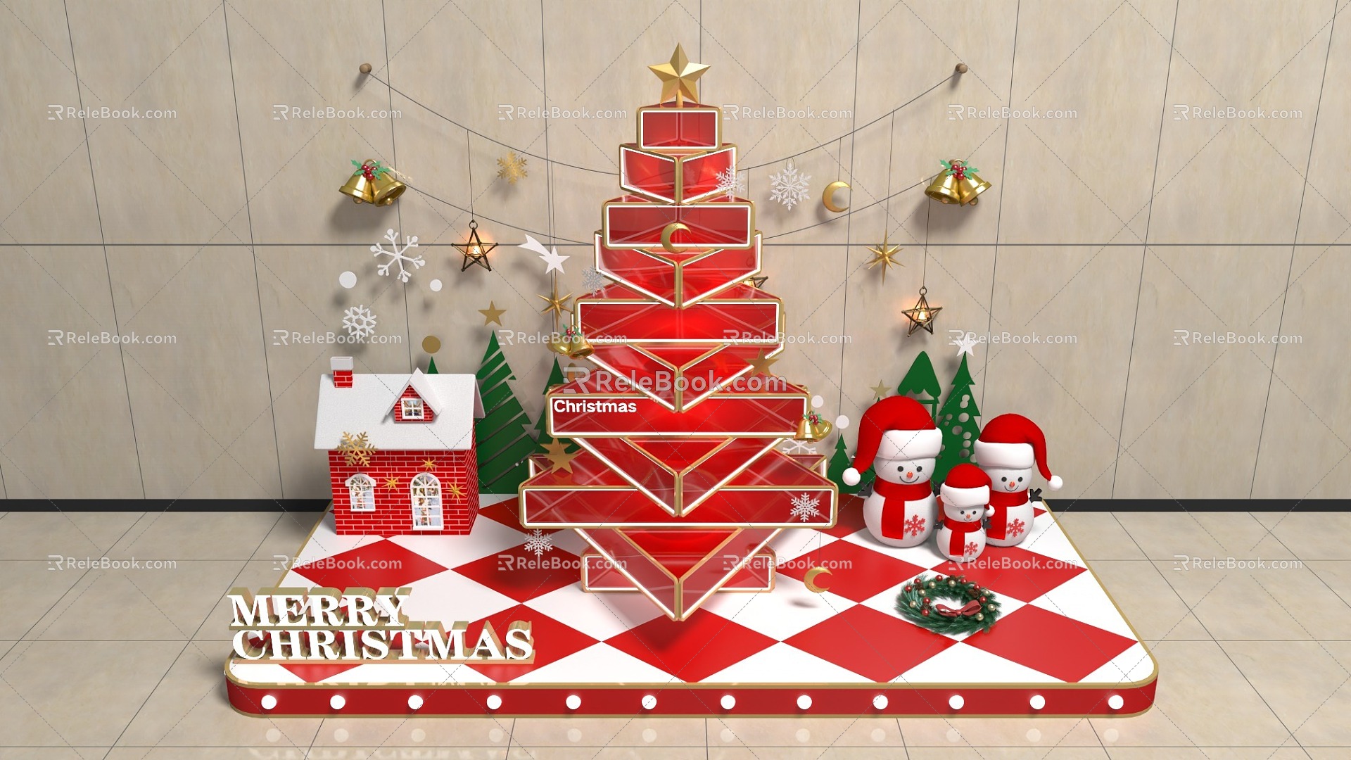 Christmas Day Beautiful Chen New Year Beautiful Chen Christmas Tree Snowman Bell Santa Claus Red Beautiful Chen Christmas Eve Lantern Festival Beautiful Chen Winter Beautiful Chen New Year's Day Beautiful Chen 3d model