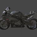 Black Sports Motorcycle With Sleek Design Alloy Wheels And Sporty Seat