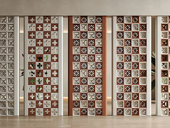 Cement Brick Partition Hollow Brick Partition Tile Red Brick Hollow Cement Brick Silent Wind Cement Brick 3d model
