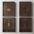 New Chinese style double door double open 3d model