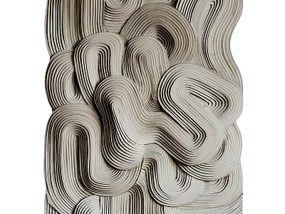 3D Wall Art With Curved Layered Texture And Organic Modern Decor Design 3d model