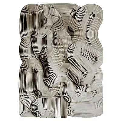 3D Wall Art With Curved Layered Texture And Organic Modern Decor Design 3d model