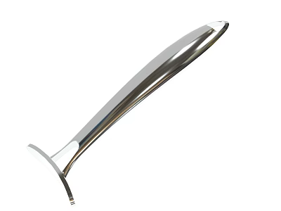 Shiny Stainless Steel Metal Tool With Long Handle And Flat Head 3d model
