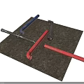 Colorful Industrial Tools Set Including Wrenches And Metal Rods
