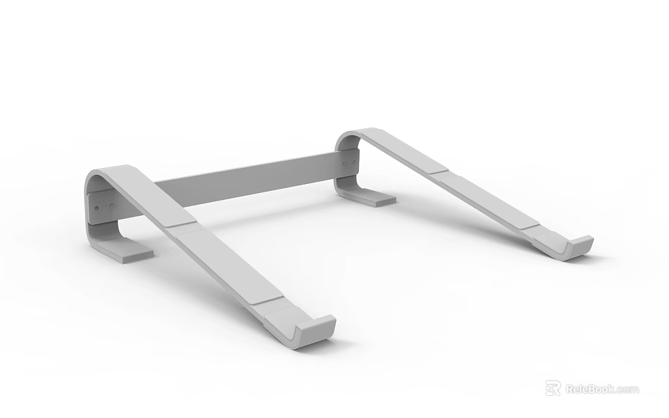 Wrought Iron Minimalist Stand With Double Slanted Arms And Horizontal Crossbar 3d model 
