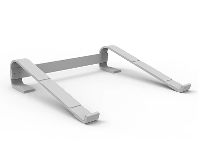 Wrought Iron Minimalist Stand With Double Slanted Arms And Horizontal Crossbar 3d model