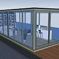Stylish Garden Glasshouse With Glass Walls And Wooden Deck Featuring Indoor Plants And Cozy Furniture