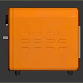 Modern Orange Display Shelf With Metal Frame For Retail Product Showcase Storage