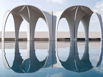 Modern Landscape Corridor Frame Cement Dome Corridor Cross Arch 3d model