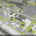 Modern Industrial Plant Urban Planning Layout With Road Network And Green Space Design