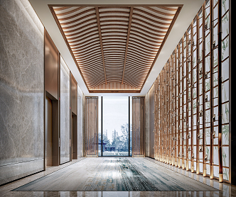 New Chinese Elevator Hall Hotel Elevator Hall 3d model