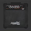 Master Black Portable Speaker With Control Panel And Compact Handle Design 3d model