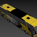 Yellow Coach Bus With Black And Gray Geometric Patterns Exterior Design
