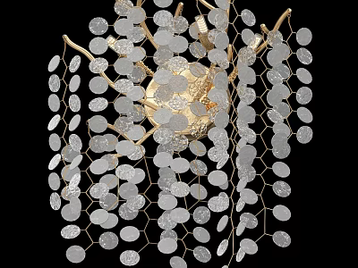 Modern Wall Lamp With Glass Discs And Gold Frame For Decorative Lighting 3d model