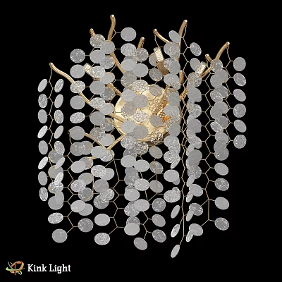 Modern Wall Lamp With Glass Discs And Gold Frame For Decorative Lighting 3d model