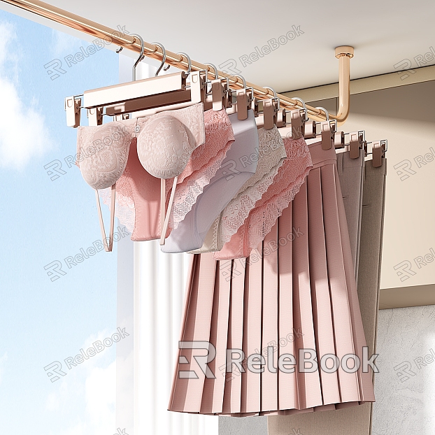 underwear bra underwear shorts skirt clothes drying rack model