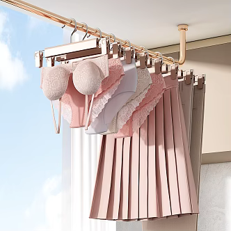 underwear bra underwear shorts skirt clothes drying rack 3d model