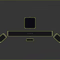 Modern Black Home Theater Sound System With Soundbar Subwoofer And Satellite Speakers