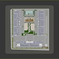 Multi Story Residential Building Model With Orange Gray Exterior Multiple Blocks And Green Belt