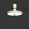 Modern Ceiling Fan Light With White Shade And Silver Blades Design