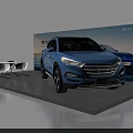 Seres SF5 Huawei Smart Selection Blue SUV Display With White Chairs And Table