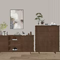 Quiet Ancient Style Entrance Cabinet Simple Style Cabinet Whole Cabinet Sideboard Cabinet Balcony Cabinet Locker Entrance Cabinet 3d model