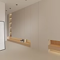 Modern Minimalist Apartment Living Room With TV Wall And Sofa