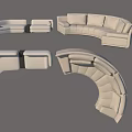 Modern Sectional Sofa With Various Modular Sections Curved Shapes And Different Design Views 3d model