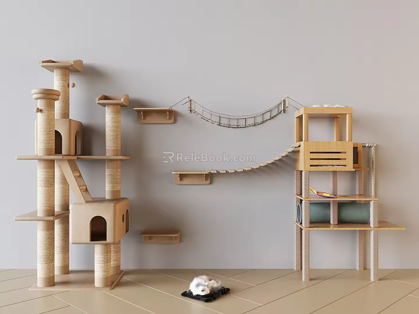 Cat Climbing Rack Pet Cat Climbing Rack Cat Nest Automatic Feeder Cat Toy 3d model