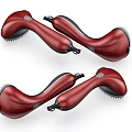Red And Black Handheld Daily Electrical Massagers With Curved Design And Massage Heads