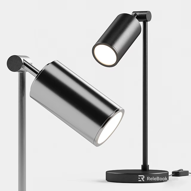 Sleek Modern Adjustable Metal Desk Lamp With Bright LED Lighting Design 3d model 