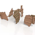 Ancient Historical Architectural Ruins With Broken Weathered Brick Wall Structures