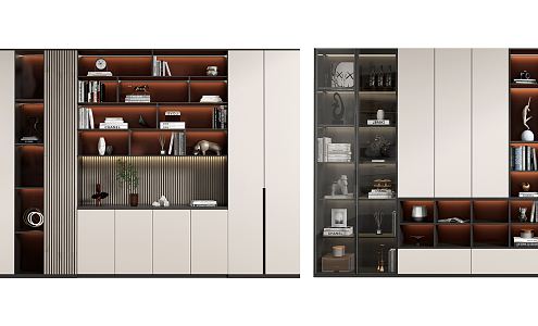 Modern bookcase 3d model