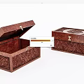 Old exquisite wooden box wooden box 3d model