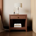 New Chinese Style Bedside Table Modern Bedside Table Solid Wood Bedside Table Lamp 3d model