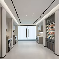 Modern PULSE Showroom Interior With Display Shelves Counter Washing Machine And Lighting