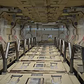 Cartoon Sci Fi Interior Scene With Futuristic Metal Railings And Control Panels