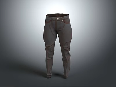 Stylish Dark Gray Casual Pants With Classic Pockets And Comfortable Fit 3d model