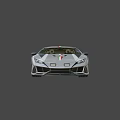 White Sports Car with Green White Red Stripes Black Wheels and Sleek Aerodynamic Exterior Design
