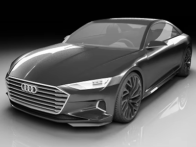 Sleek Black Audi Coupe With Modern Front Grille And Stylish Alloy Wheels 3d model