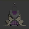 Small Humanoid Figure Standing On Large Futuristic Biomechanical Creature