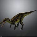 Realistic Carnivorous Dinosaur Model With Orange Green Patterns Open Mouth And Sharp Teeth